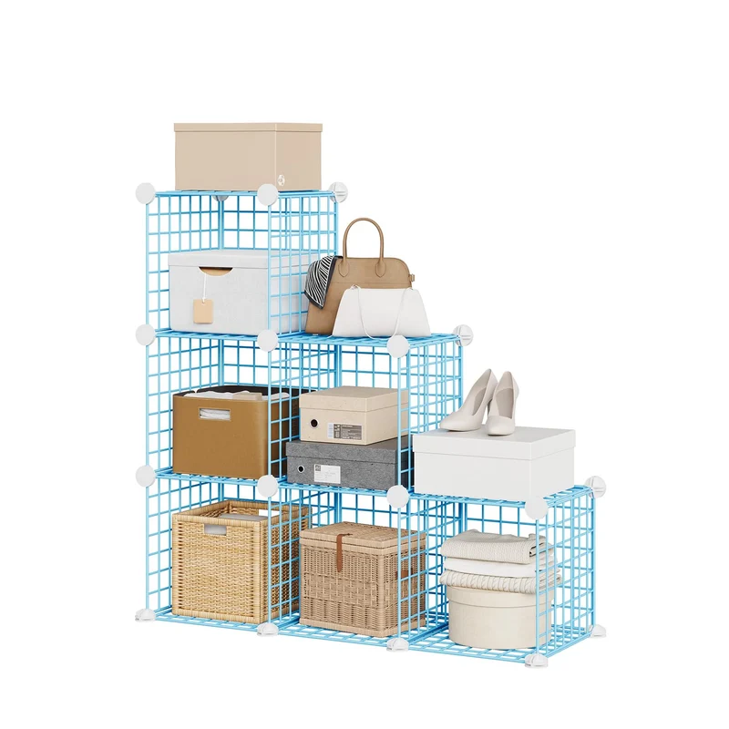 Garvee Aufbewahrungsregal mit 6 Würfelfächern, 32 cm, für Wohnzimmer und Schlafzimmer, Blau