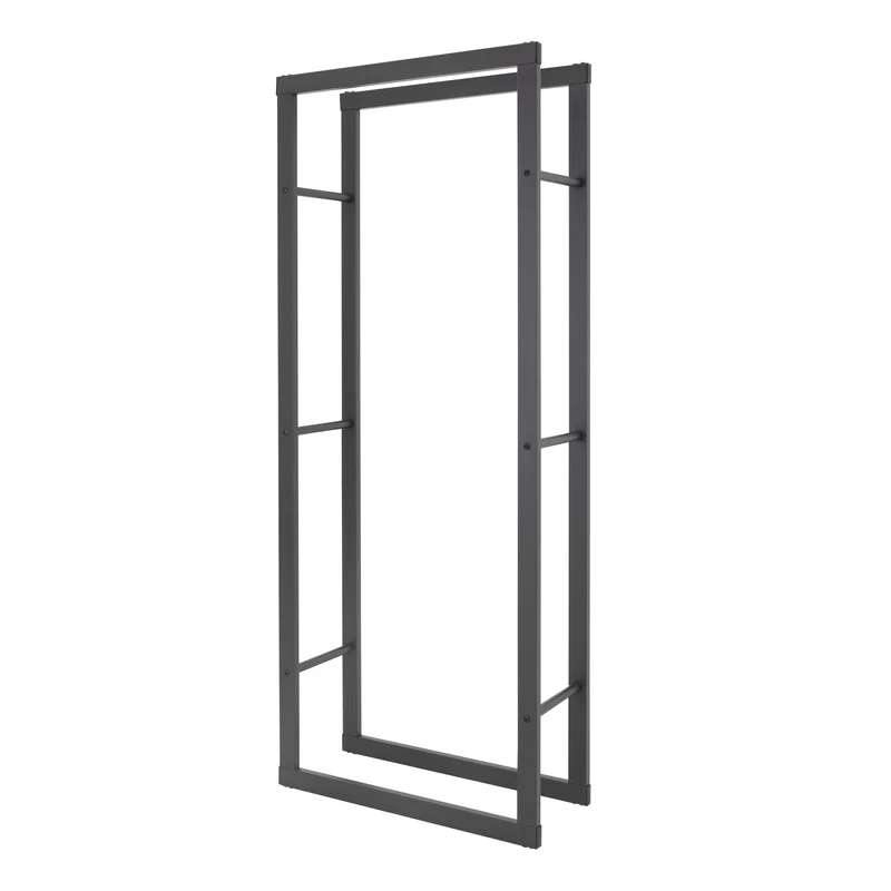Kaminholzregal 60x150x25 cm Grau aus Metall ML-Design