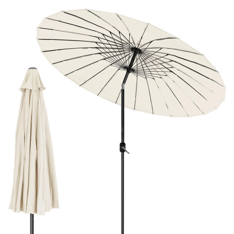 Sonnenschirm Shanghai Ø 325 cm Creme aus Aluminium und Polyester ML-Design