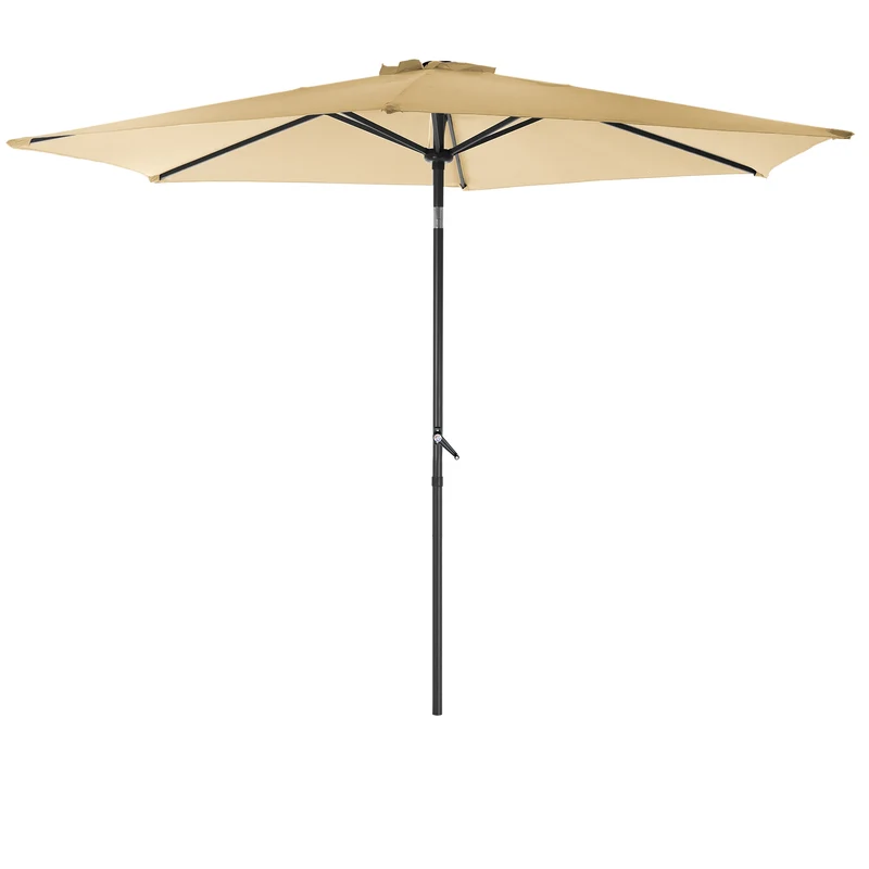 Sonnenschirm mit Kurbel Ø 300 cm Braun aus Polyester