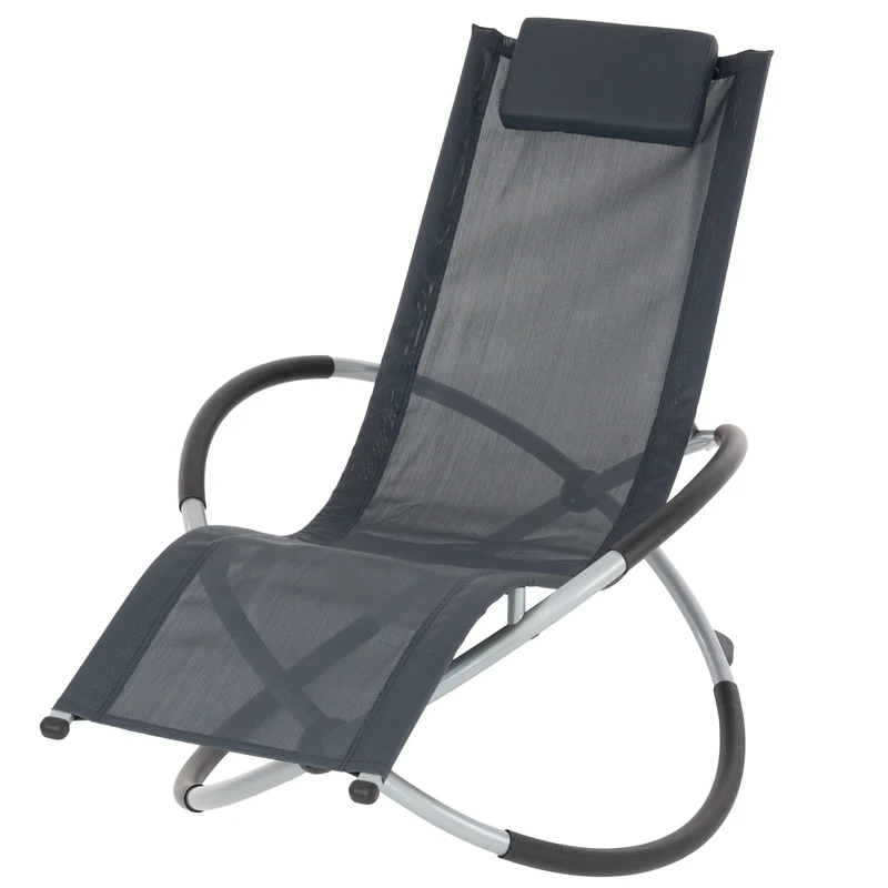 Schaukelliege mit Kopfstütze 150x48x90 cm Anthrazit aus Polyester