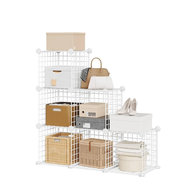 Garvee Aufbewahrungsregal mit 6 Würfelfächern, 32 cm, für Wohnzimmer und Schlafzimmer, Weiß