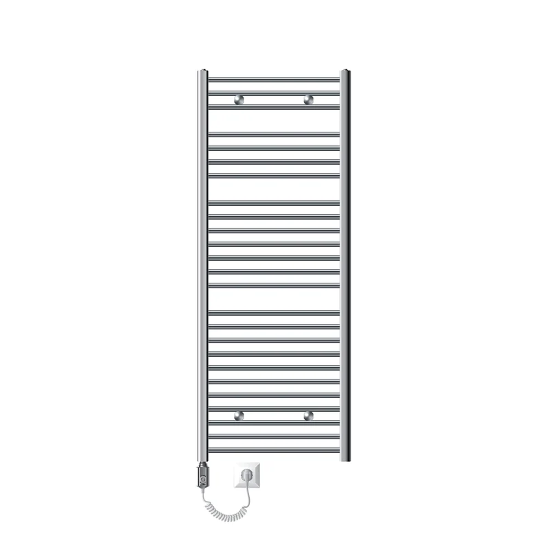 Elektrischer Badheizkörper mit Heizstab 900W 600x1500 mm Chrome gebogen mit Seitenanschluss LuxeBath