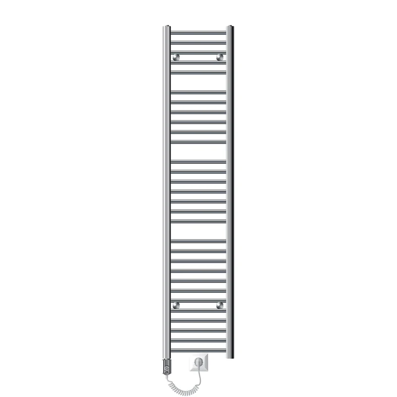 Elektrischer Badheizkörper mit Heizstab 1200W 300x1800 mm Chrome gerade mit Seitenanschluss LuxeBath