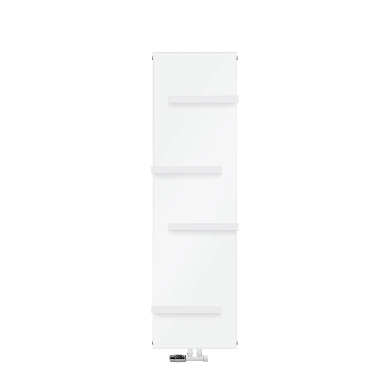 Badheizkörper 1600x452 mm Weiß mit Wand Anschlussgarnitur inkl. 4x Handuchhalter ML-Design