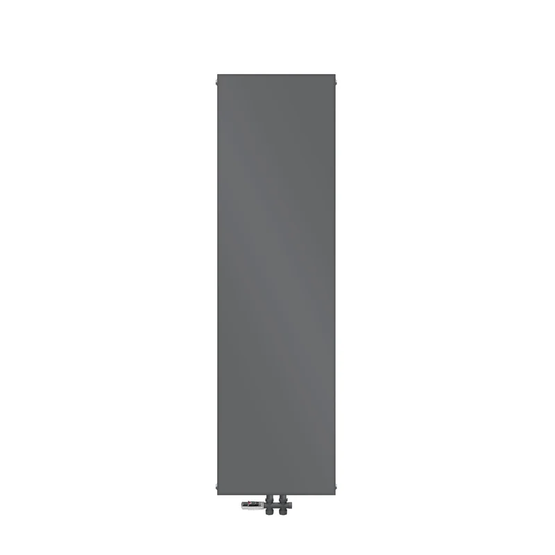 Badheizkörper 1600x452 mm Anthrazit mit Boden Anschlussgarnitur ML-Design