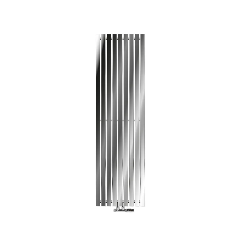 Badheizkörper Stella 480x1600 mm Chrome mit Wand Anschlussgarnitur