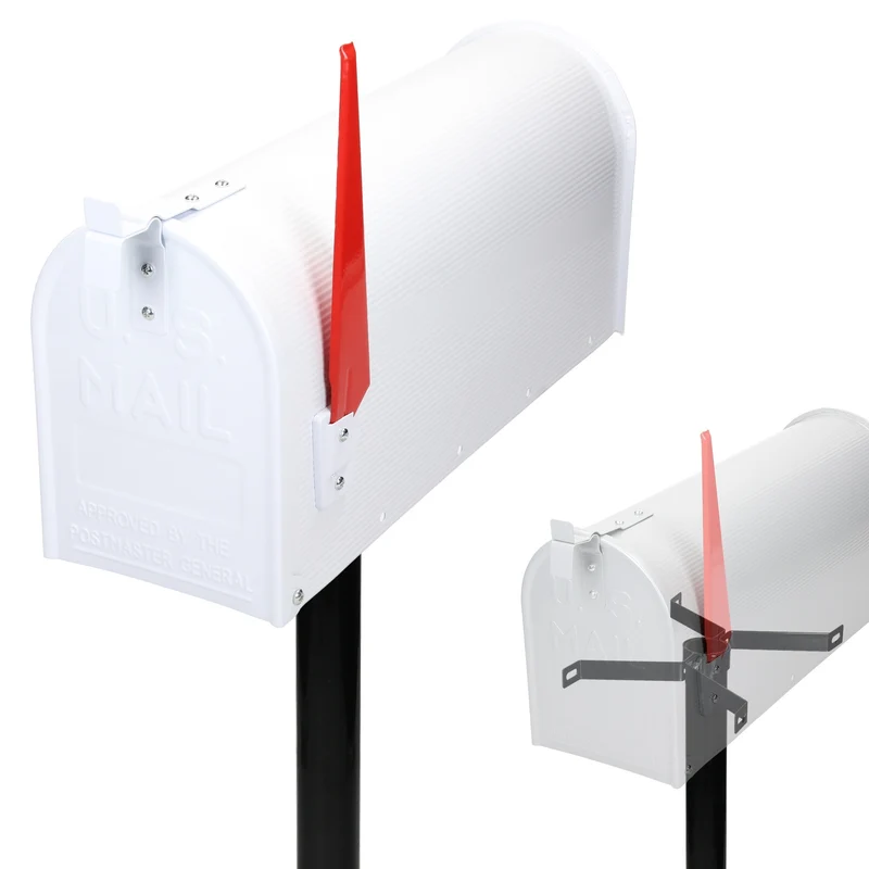 Briefkasten US Mailbox inkl. Standfuß Weiß aus Aluminium ML-Design