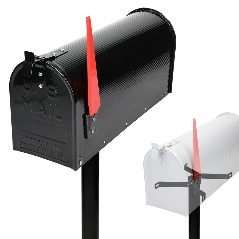 Briefkasten US Mailbox inkl. Standfuß Schwarz aus Aluminium ML-Design