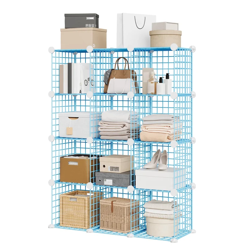 Garvee Schubladen-Organizer mit 12 Würfelfächern, für Büro und Schlafzimmer, Blau