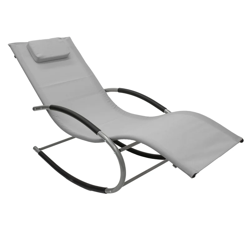 Schaukelliege mit Kopfkissen und Seitentasche Grau aus Polyester ML-Design