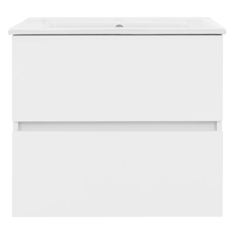 Badmöbel Badezimmermöbel Set 2-Teilig Unterschrank Waschbecken 61x53,5x46,5 cm in Weiß ML-Design