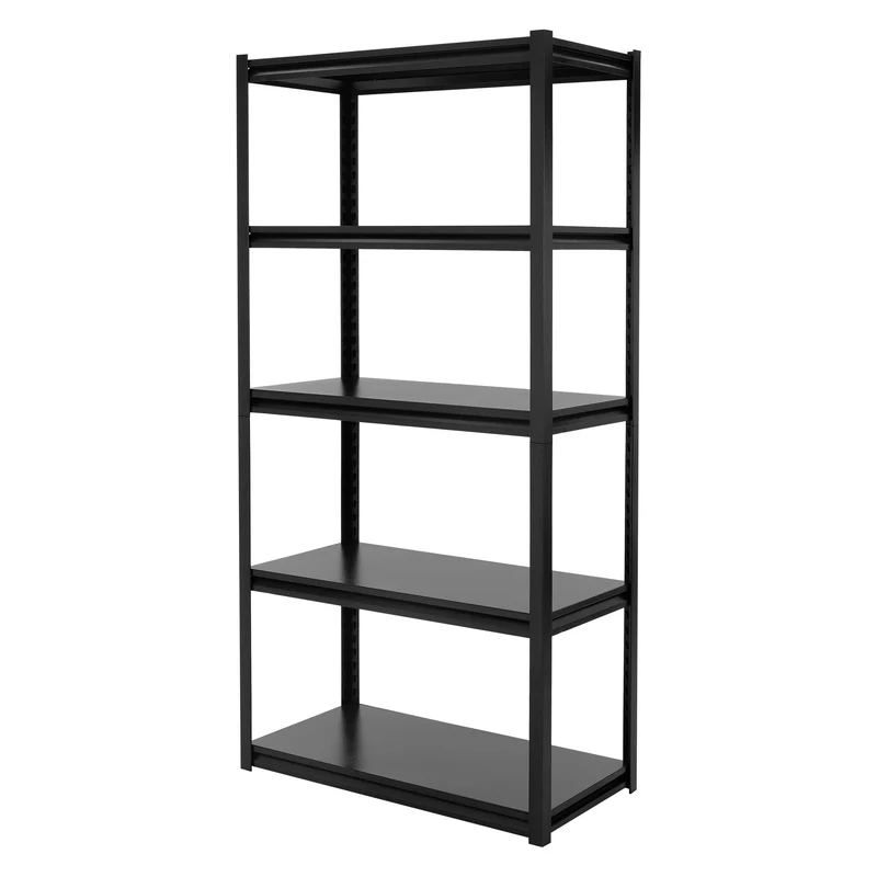 Schwerlastregal 183x90x40 cm Schwarz aus Metall inkl. 5 Böden ML-Design