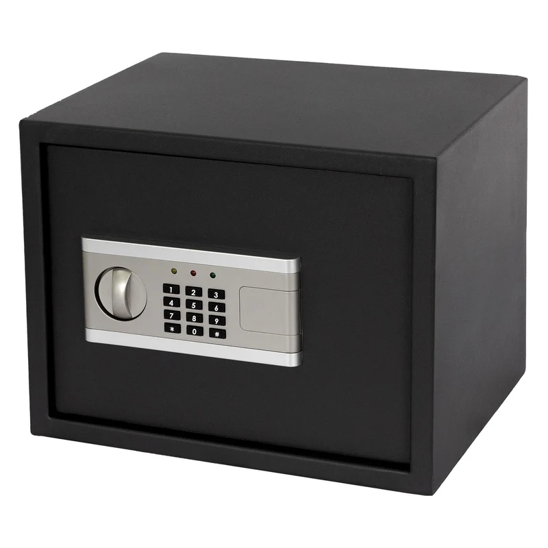 Elektronischer Tresor mit Alarm Schwarz 38x30x30 cm aus Metall