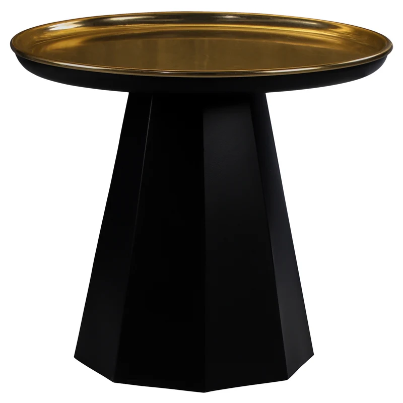 Beistelltisch 45x45x50 cm Schwarz/Gold aus Eisen und Metall WOMO-Design