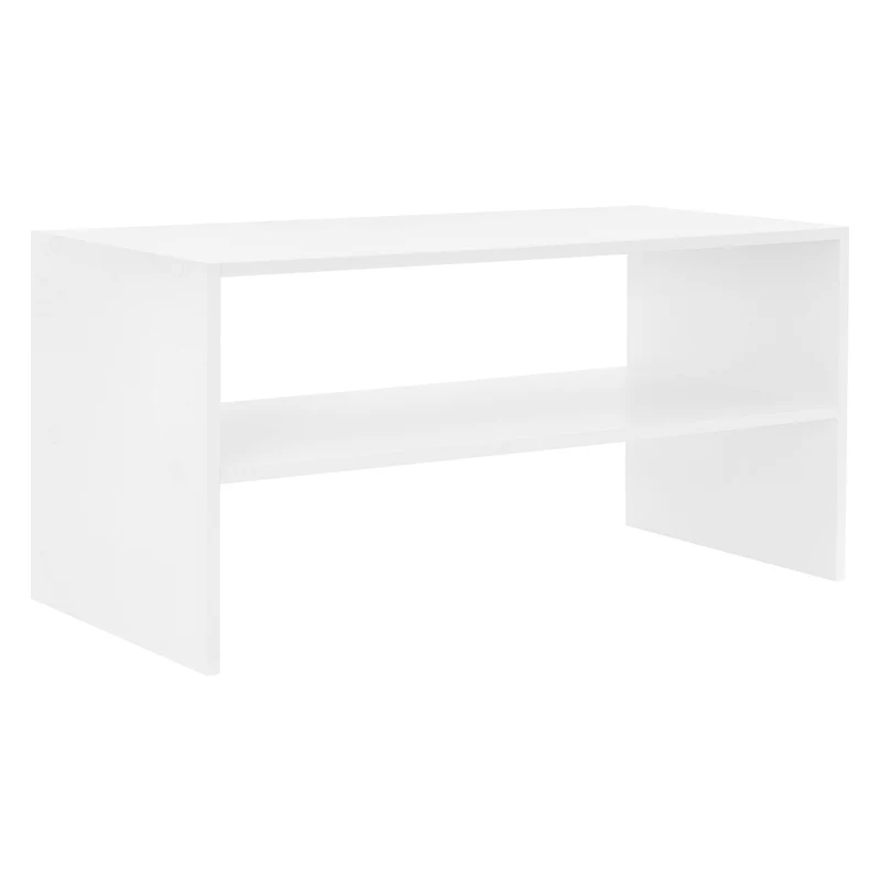 Monitorständer mit zwei Ebenen 70x35x33 cm Weiß as Holz ML-Design