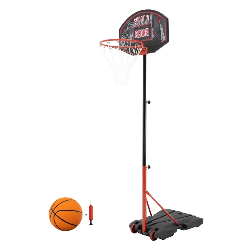 Basketballkorb mit Ständer Orange/Schwarz 248 cm aus pulverbeschichtetem Stahl