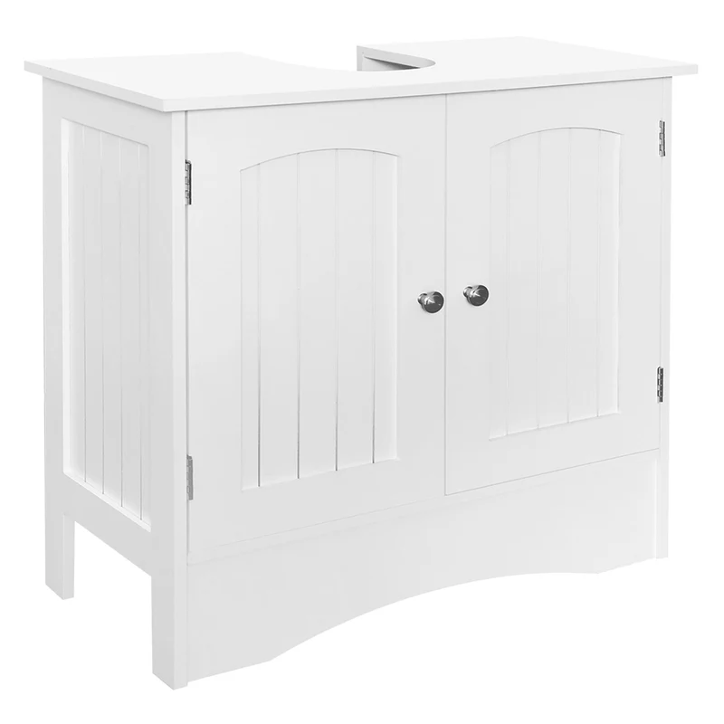 Waschbeckenunterschrank Badezimmerschrank 60x30x60 cm mit 2 Türen in Weiß ML-Design