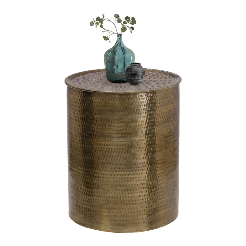 Beistelltisch Ø 40x50 cm Gold aus Aluminium WOMO-Design