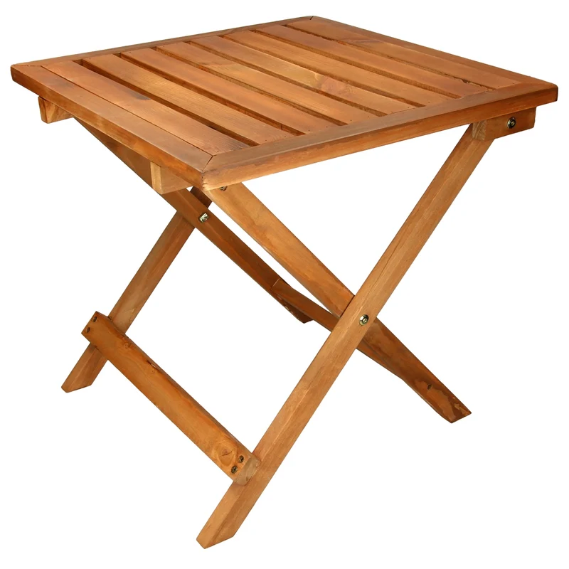 Gartentisch Braun 46x46x46 cm klappbar aus massivem Kiefernholz