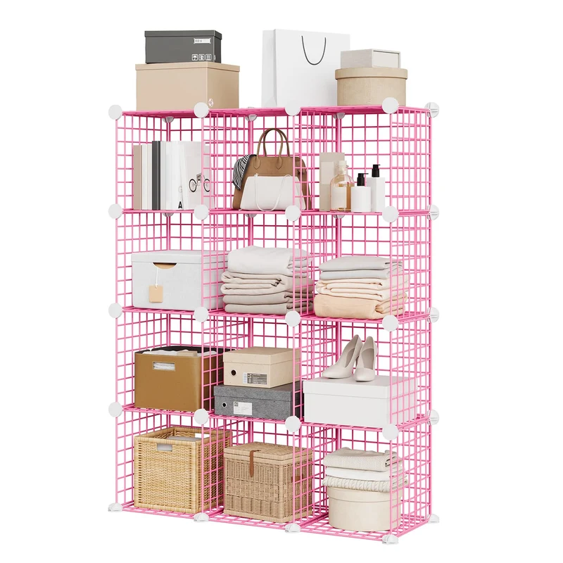 Garvee Schubladen-Organizer mit 12 Würfelfächern, für Büro und Schlafzimmer, Rosa