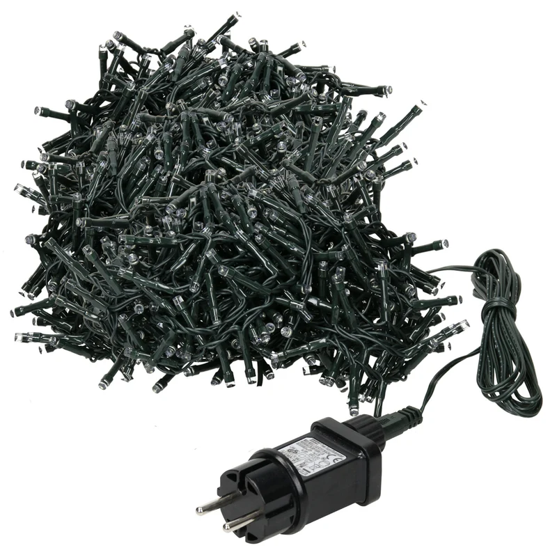 LED Clusterlichterkette bunt 36m mit 1800 Multi Color LEDs 8 Leuchtmodi mit Timerfunktion Spritzwassergeschützt
