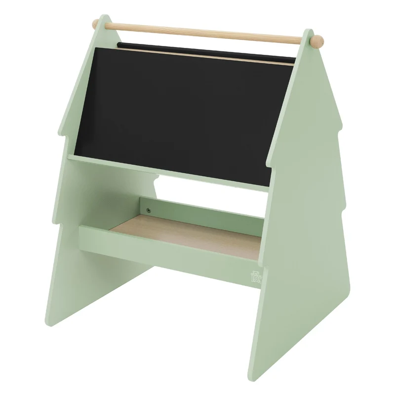 Kreidetafel für Kinder im Tannen Design beidseitige Tafel mit Stauraum und Papierrolle Joyz