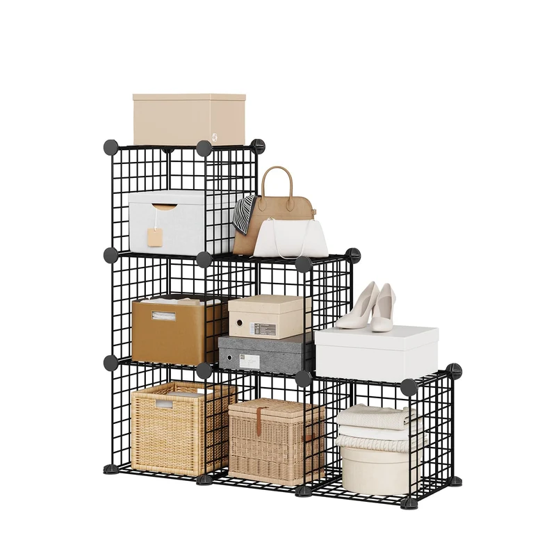 Garvee Aufbewahrungsregal mit 6 Würfelfächern, 32 cm, für Wohnzimmer und Schlafzimmer, Schwarz
