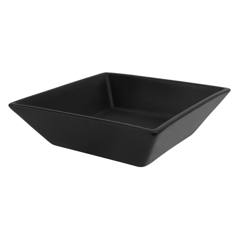 Waschbecken Quadratisch ohne Überlauf 41x41x12 cm Schwarz aus Keramik LuxeBath