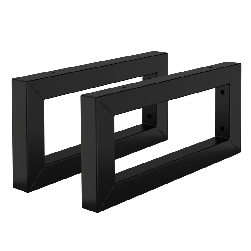 Wandkonsole für Waschtisch 2er Set 300x150 mm Schwarz aus Stahl ML-Design