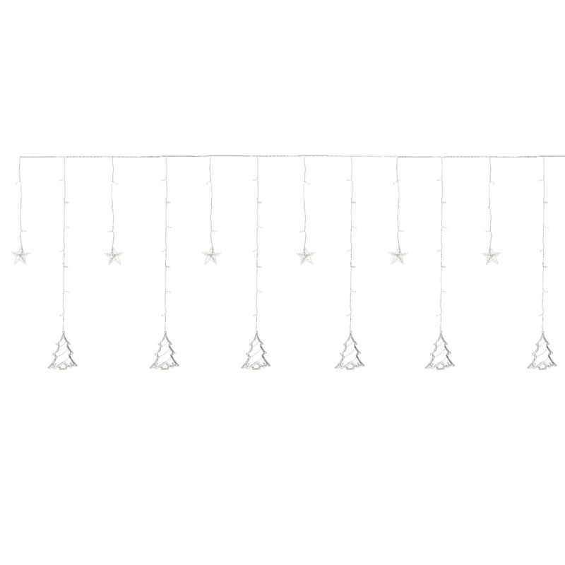 Weihnachtslichterkette LED Lichtervorhang 2,2 m mit 138 LEDs Warmweiß IP44