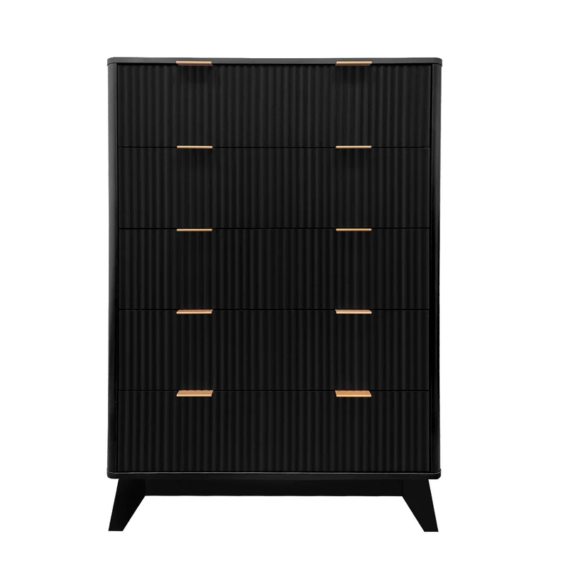 Garvee Leuchte mit 5 Schubladen, modernes Rillendesign, für Wohnzimmer und Esszimmer, weiß