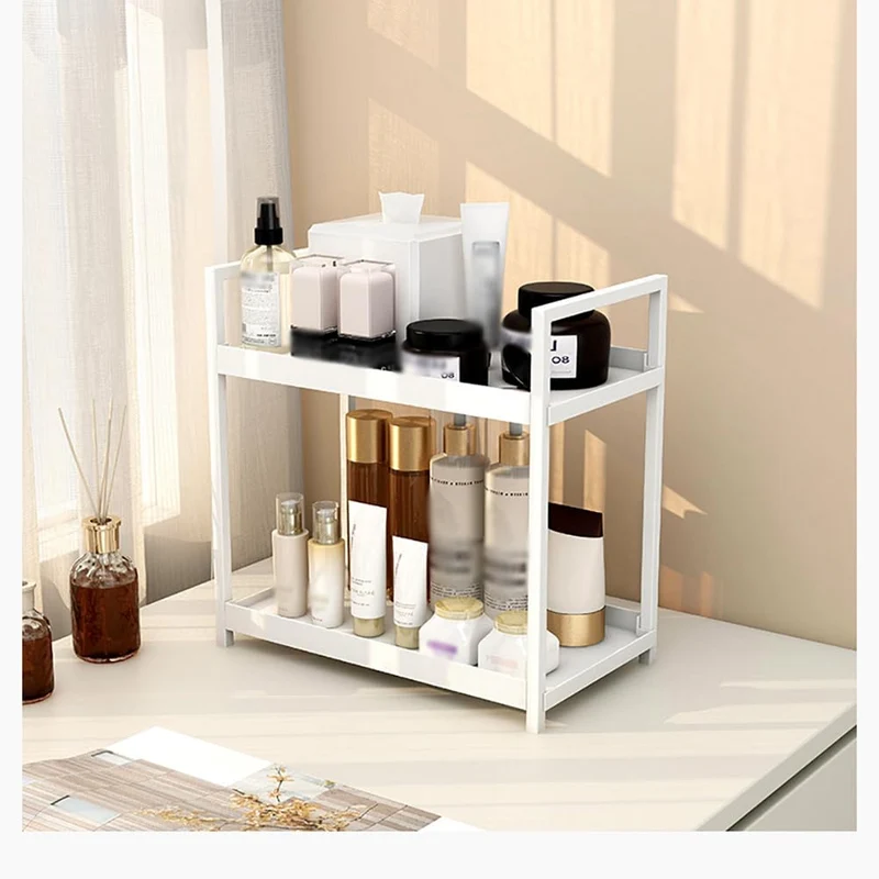 GARVEE 2-Stufiger Küchen- Und Badorganizer Aus Robustem Kunststoff Weiß Für Büro Und Studentenwohnheim