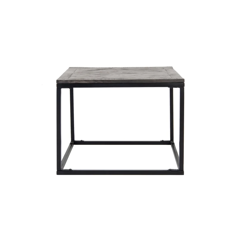 Beistelltisch 60x60 cm Grau, Unikat, handgefertigt aus Mangoholz WOMO-Design