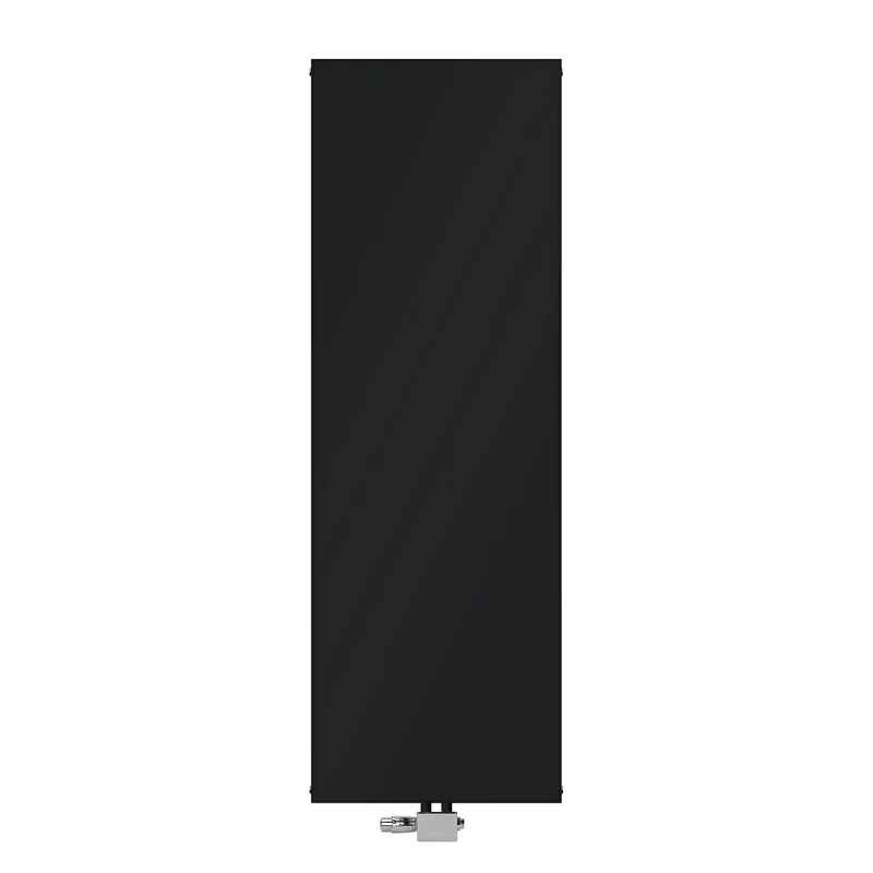 Badheizkörper Einlagig 1800x604 mm Schwarz matt mit Mittelanschluss und Universale Anschlussgarnitur LuxeBath