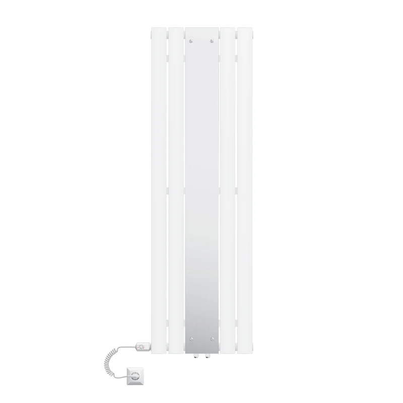 Badheizkörper Flach mit Spiegel und Heizstab 900W 1600x450 mm Weiß ML-Design