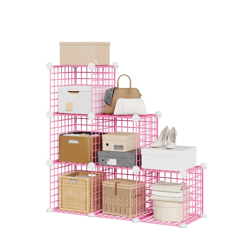 Garvee Aufbewahrungsregal mit 6 Würfelfächern, 32 cm, für Wohnzimmer und Schlafzimmer, Rosa