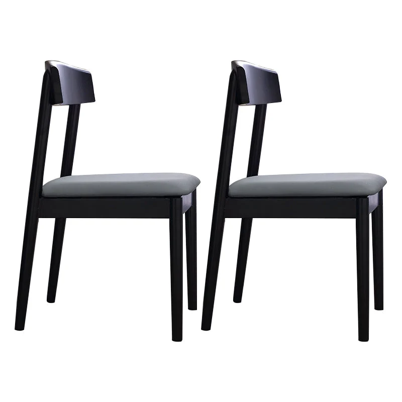 Industrial Oak Open Side Chair Matte Finish Wood Dining Chair