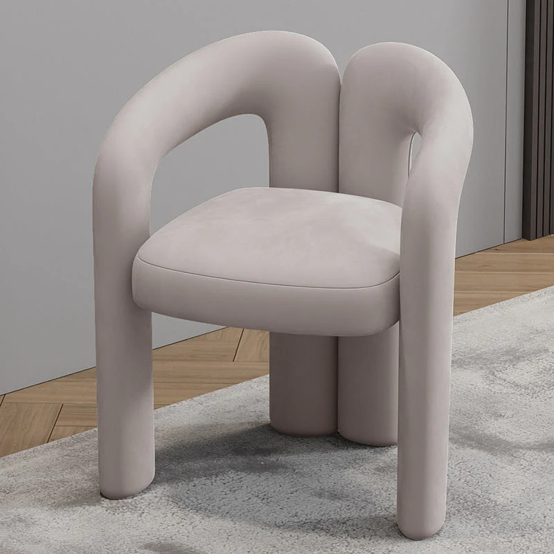 Matte Finish Dining Chair Designer Style Velvet Restaurant Arm Chair