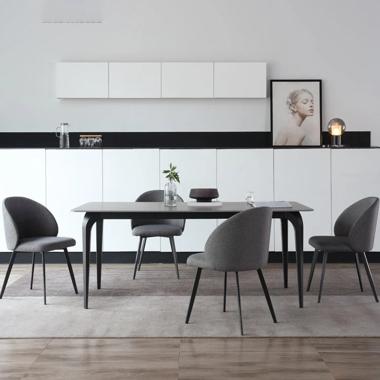 Industrial Grey Table for Restaurant Dining Table with Meal Base and 4 Legs